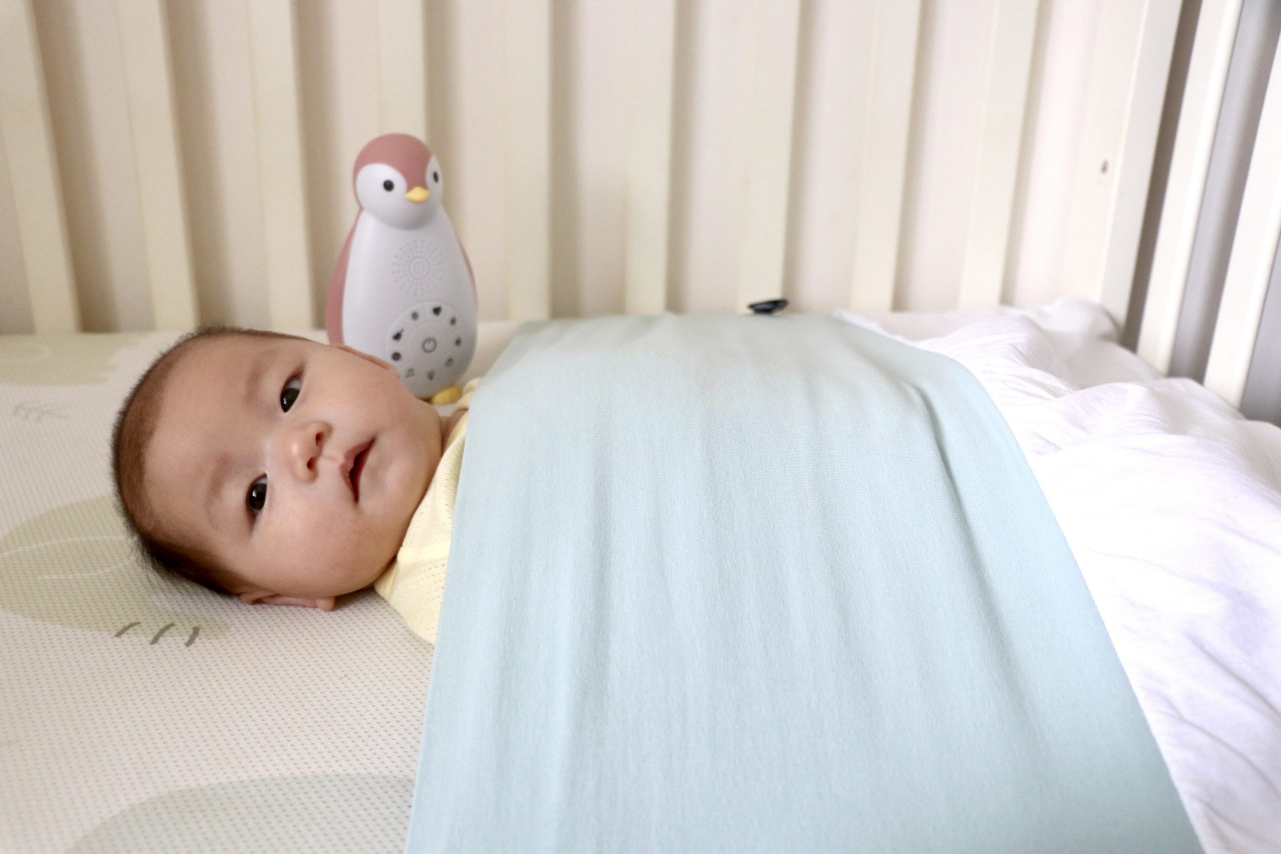 讓新生兒好好睡-Nunki Sheet成長安撫床巾。是防踢被，也是包巾