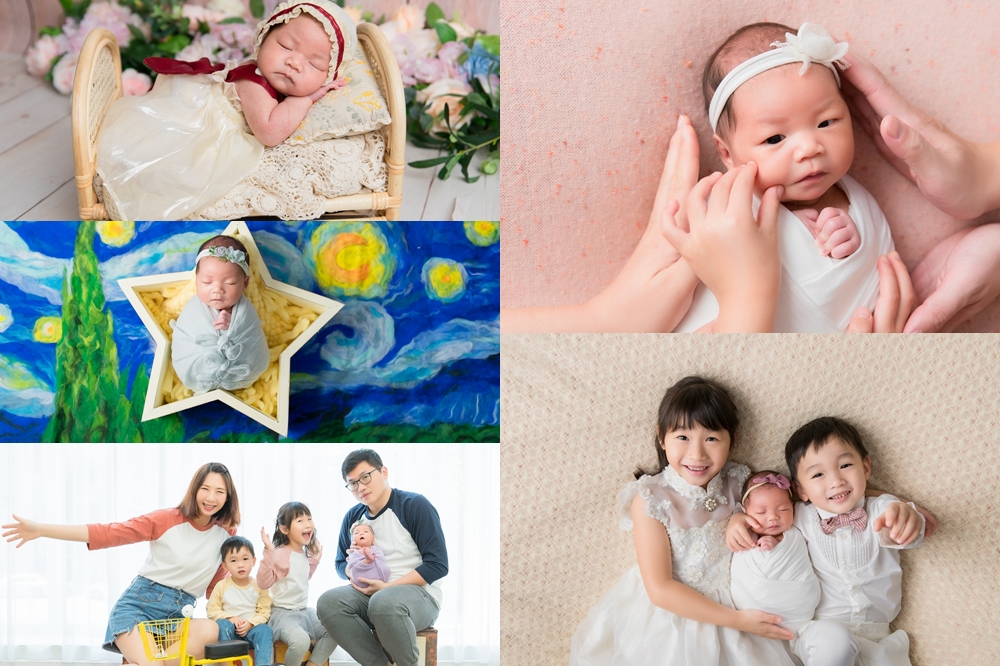 網站近期文章：新生兒寫真-小詩琦映像館。忻尚三妹的新生寶寶寫真+全家福照，太值得拍！