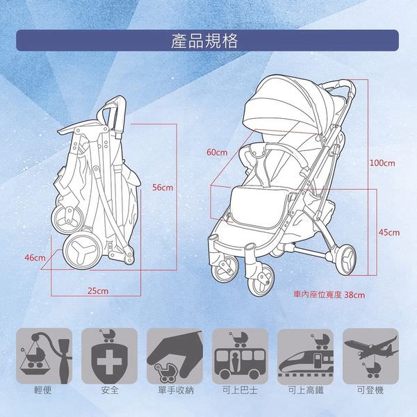 【寶寶】嬰兒草上飛 BabyFly 輕便拉桿式手推車開箱介紹